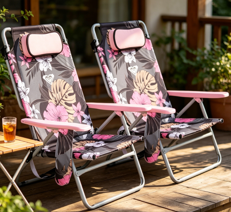 Lightweight Adjustable Folding Chair with Cup Holder and Storage Bag Image 2