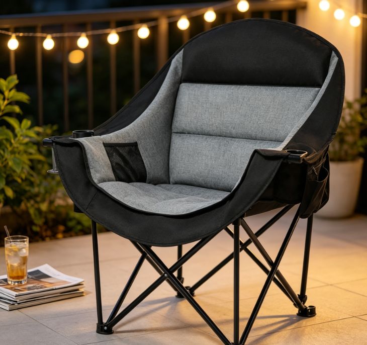 Oversized Heavy Duty Outdoor Folding Chair with High Weight Capacity Image 2