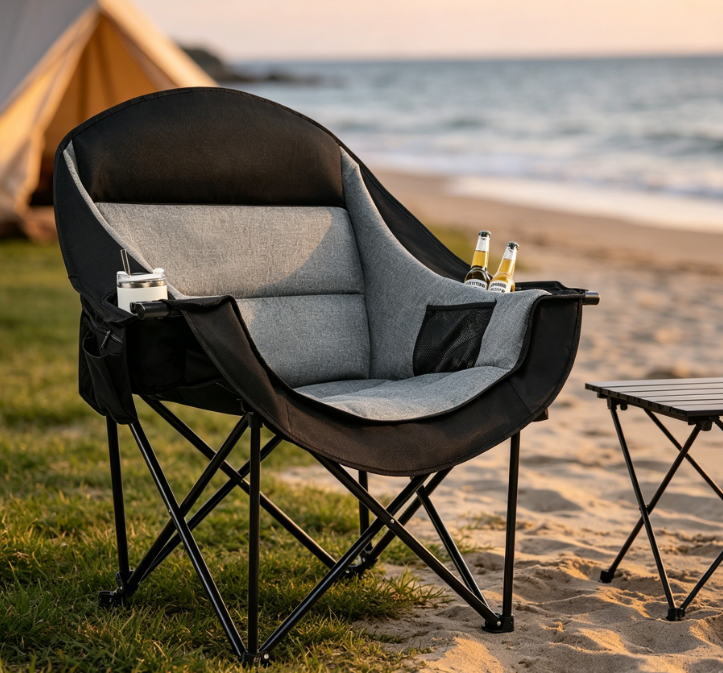Oversized Heavy Duty Outdoor Folding Chair with High Weight Capacity