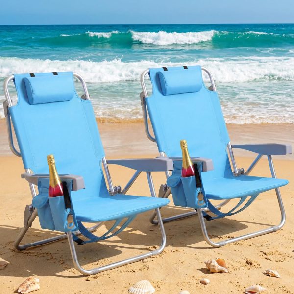 5 Position Adjustable Backpack Style Folding Chair With Lay Flat Capability